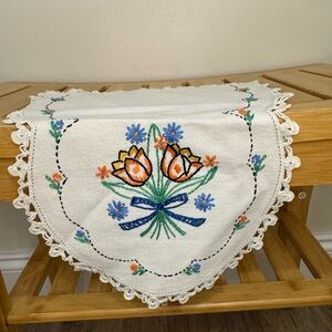 Handmade Embroidered Floral Table Runner